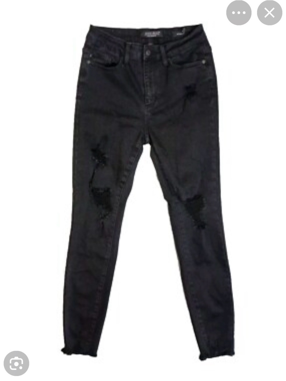 Judy Blue Jeans Womens 15-32 Blue Slim Skinny Raw Hem Distressed Stretch Denim